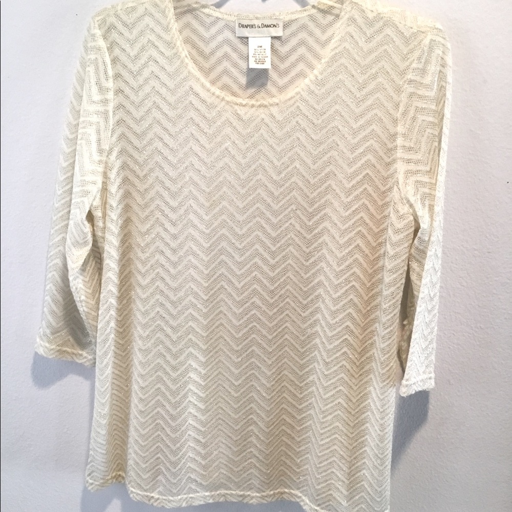 Cream colored sheer dressy top